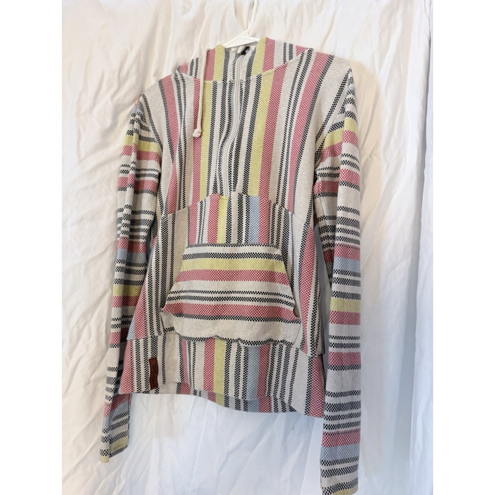 Ampersand Avenue Hoodie Boho stripe Small half zip  checked